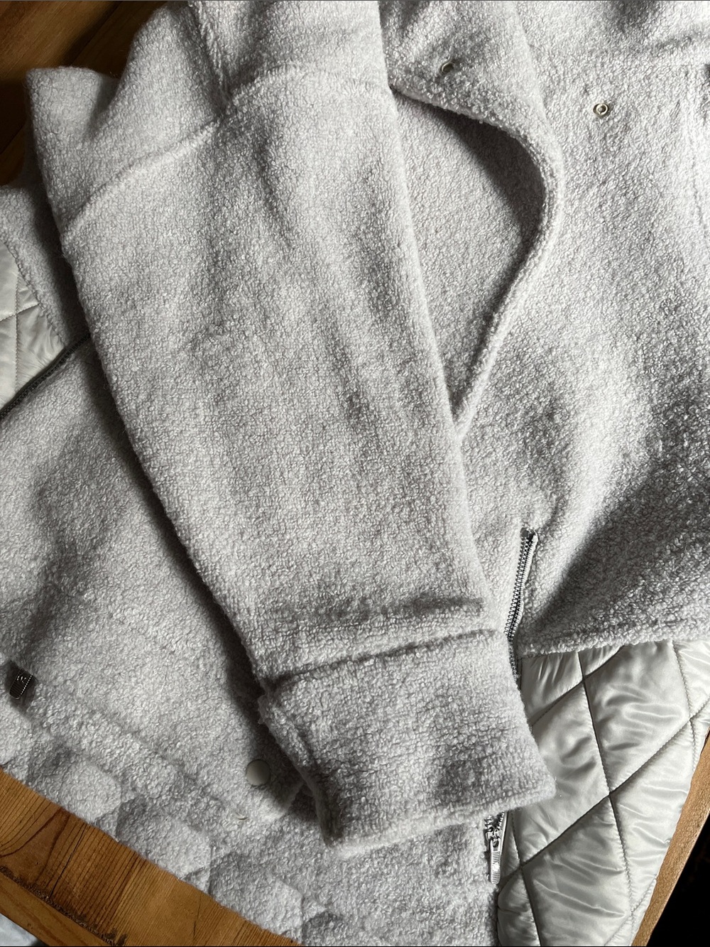 LULULEMON 10 Heathered Ceramic Show Me The Sherpa Jacket Pile Wool Quilted - Picture 12 of 15